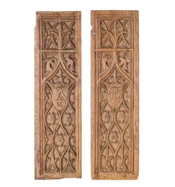 French Gothic carved panels - Marhamchurch Antiques